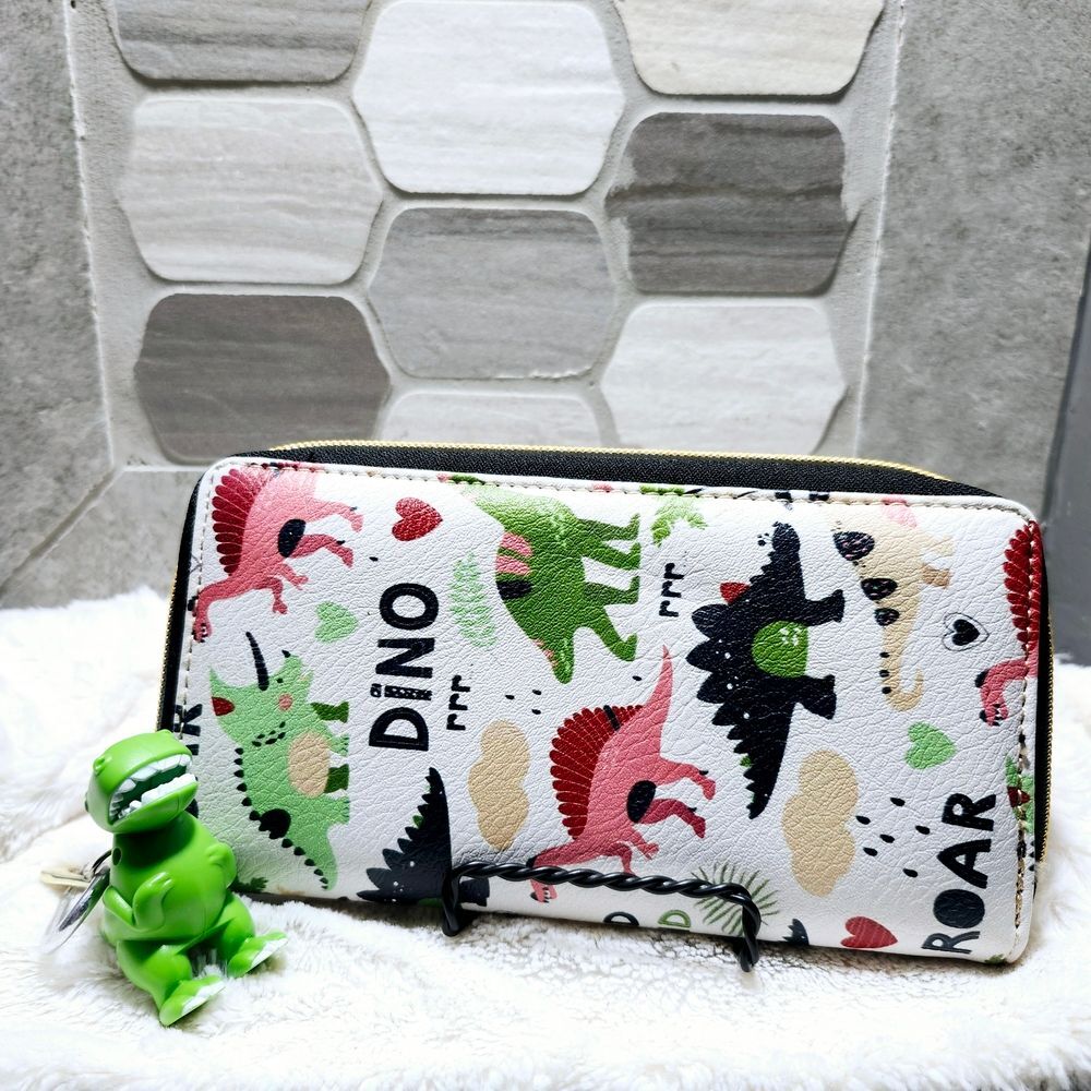 3/$25 - Dinosaur Print Zipper Wallet
